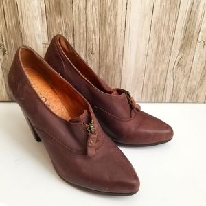 COPY - No 704b brown distressed leather boots Anthro